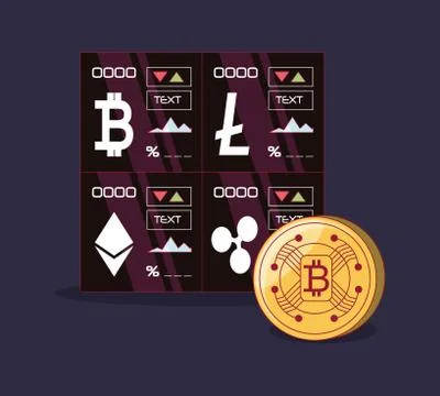Cryptocurrency concept design 库存插图