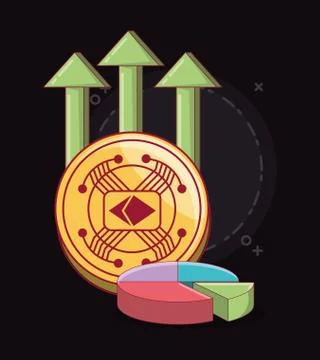 Cryptocurrency concept design 库存插图
