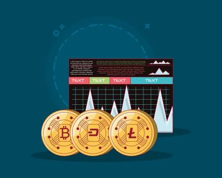 Cryptocurrency concept design Stock Illustration