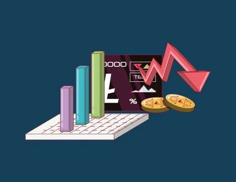 Cryptocurrency concept design Stock Illustration