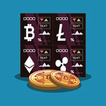 Cryptocurrency concept design Stock Illustration