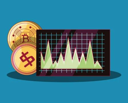 Cryptocurrency concept design 库存插图