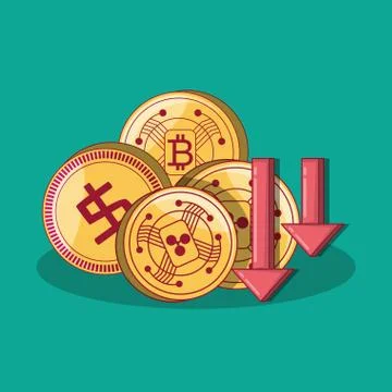 Cryptocurrency concept design Stockillustratie