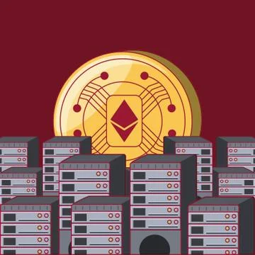Cryptocurrency concept design 库存插图