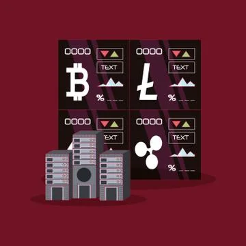 Cryptocurrency concept design 库存插图