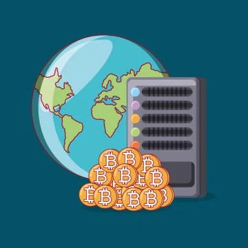 Cryptocurrency concept design 库存插图