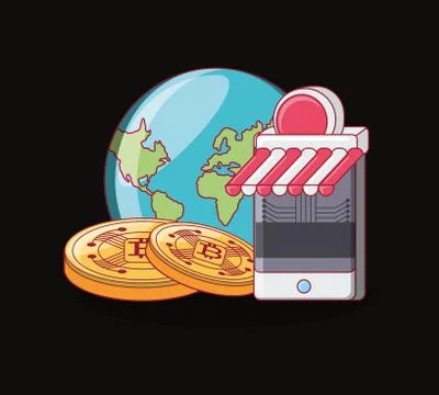 Cryptocurrency concept design 스톡 일러스트
