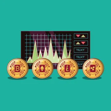 Cryptocurrency concept design イラスト素材