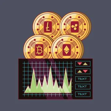 Cryptocurrency concept design 스톡 일러스트