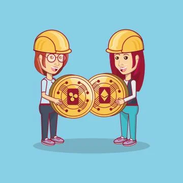 Cryptocurrency concept design Stock Illustration