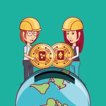 Cryptocurrency concept design Stockillustratie