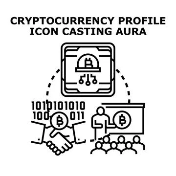 Cryptocurrency concept digital asset trading network Stock Illustration