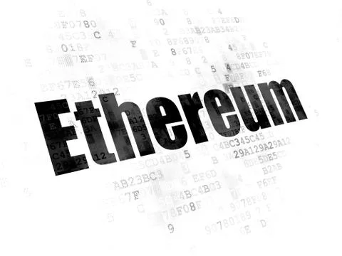 Cryptocurrency concept: Ethereum on Digital background 库存插图
