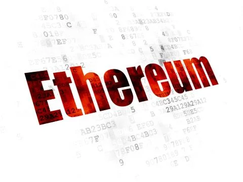 Cryptocurrency concept: Ethereum on Digital background イラスト素材