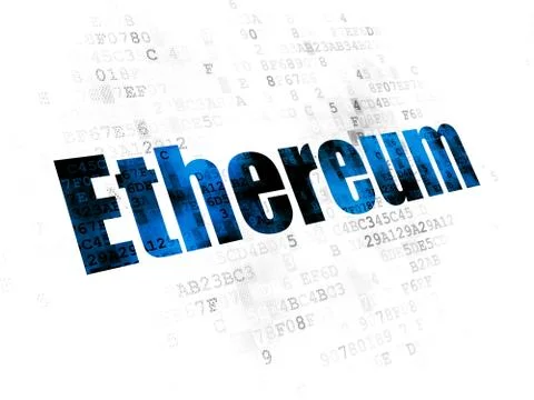 Cryptocurrency concept: Ethereum on Digital background Stock Illustration