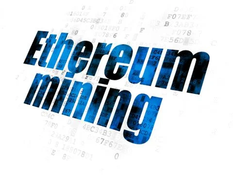 Cryptocurrency concept: Ethereum Mining on Digital background Stock Illustration