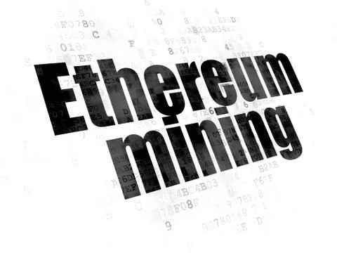 Cryptocurrency concept: Ethereum Mining on Digital background Stockillustratie