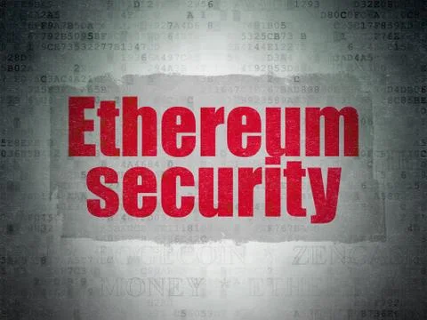 Cryptocurrency concept: Ethereum Security on Digital Data Paper background Stock Illustration