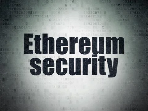 Cryptocurrency concept: Ethereum Security on Digital Data Paper background Stock Illustration