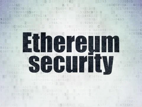Cryptocurrency concept: Ethereum Security on Digital Data Paper background Illustrazione stock