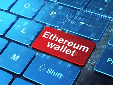 Cryptocurrency concept: Ethereum Wallet on computer keyboard background イラスト素材