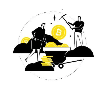 Cryptocurrency concept - flat design style vector illustration Stock Illustration