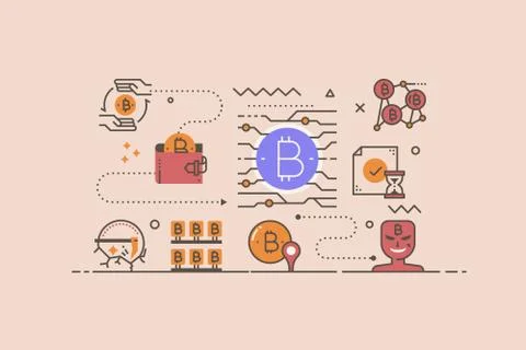 Cryptocurrency concept illustration Stock Illustration