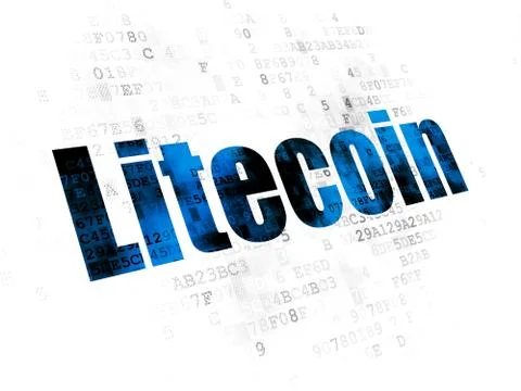 Cryptocurrency concept: Litecoin on Digital background Stock Illustration