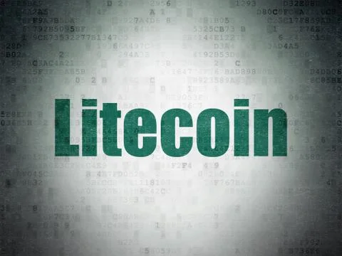 Cryptocurrency concept: Litecoin on Digital Data Paper background Stock Illustration