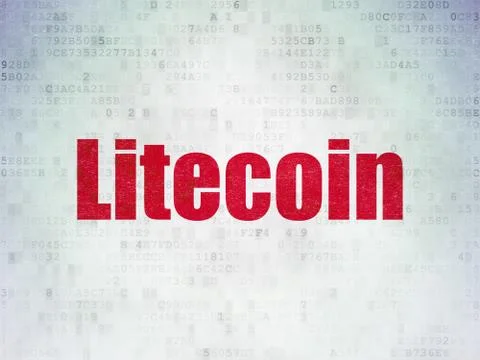 Cryptocurrency concept: Litecoin on Digital Data Paper background 库存插图