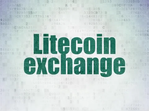 Cryptocurrency concept: Litecoin Exchange on Digital Data Paper background Stockillustratie