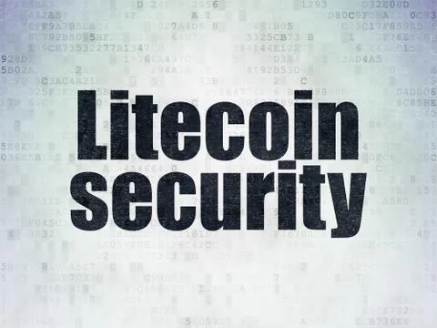 Cryptocurrency concept: Litecoin Security on Digital Data Paper background Stock Illustration