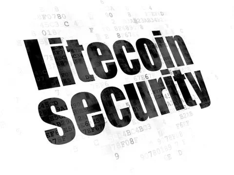 Cryptocurrency concept: Litecoin Security on Digital background Stockillustratie