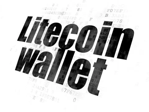 Cryptocurrency concept: Litecoin Wallet on Digital background Stock Illustration