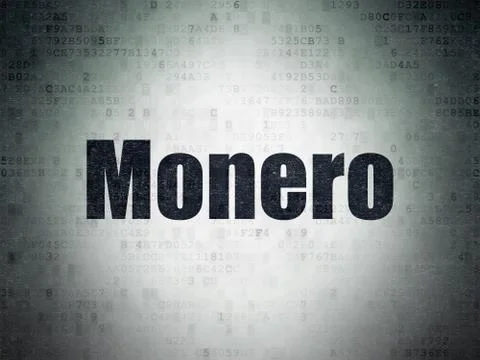 Cryptocurrency concept: Monero on Digital Data Paper background Stockillustratie