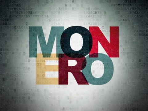 Cryptocurrency concept: Monero on Digital Data Paper background Stock Illustration