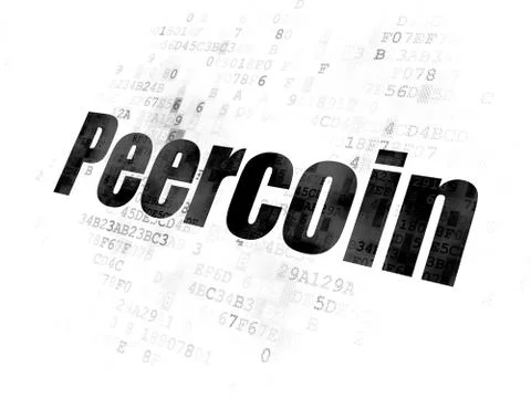 Cryptocurrency concept: Peercoin on Digital background Stockillustratie