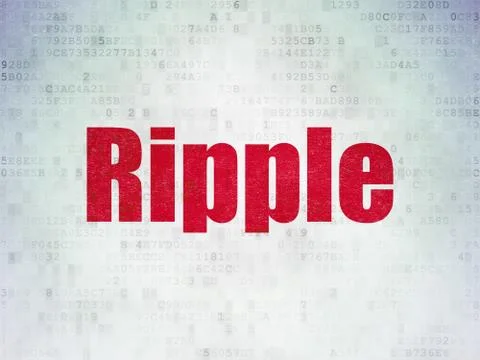 Cryptocurrency concept: Ripple on Digital Data Paper background Illustrazione stock
