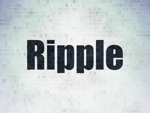 Cryptocurrency concept: Ripple on Digital Data Paper background Illustrazione stock
