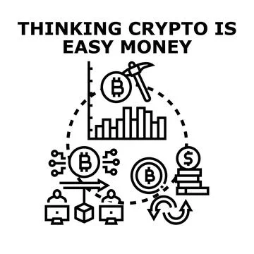 Cryptocurrency concept showing difficult mining and market dynamics Stock Illustration