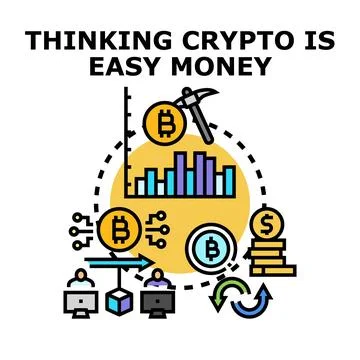 Cryptocurrency concept showing difficult mining and market dynamics Illustrazione stock