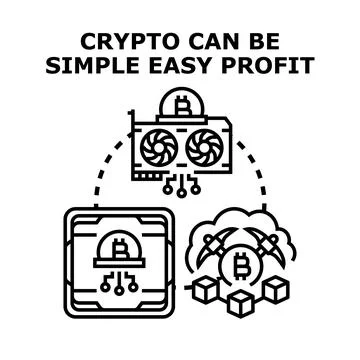 Cryptocurrency concept for simple and easy digital profit Illustrazione stock
