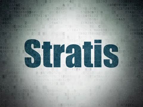 Cryptocurrency concept: Stratis on Digital Data Paper background Stock Illustration
