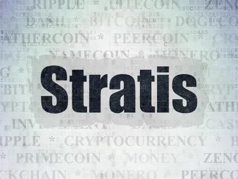 Cryptocurrency concept: Stratis on Digital Data Paper background 库存插图