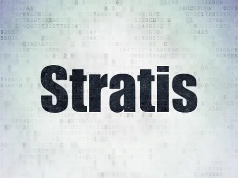 Cryptocurrency concept: Stratis on Digital Data Paper background Stock Illustration