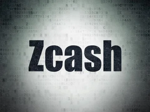 Cryptocurrency concept: Zcash on Digital Data Paper background Stockillustratie