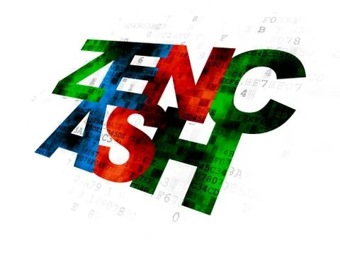 Cryptocurrency concept: Zencash on Digital background 스톡 일러스트