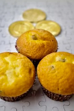 Cryptocurrency cupcakes Stock Photos
