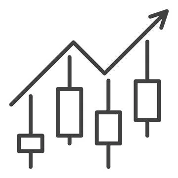 Cryptocurrency Day Trading vector Candlestick Chart Patterns outline icon o.. Stock Illustration