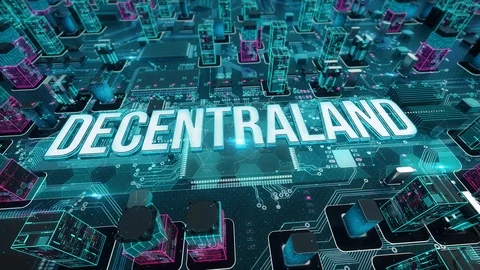 Cryptocurrency with Decentraland Stock Footage 103395779